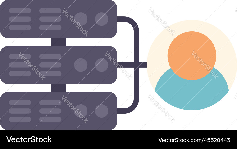 Server client icon flat platform system Server client icon flat platform system vector image