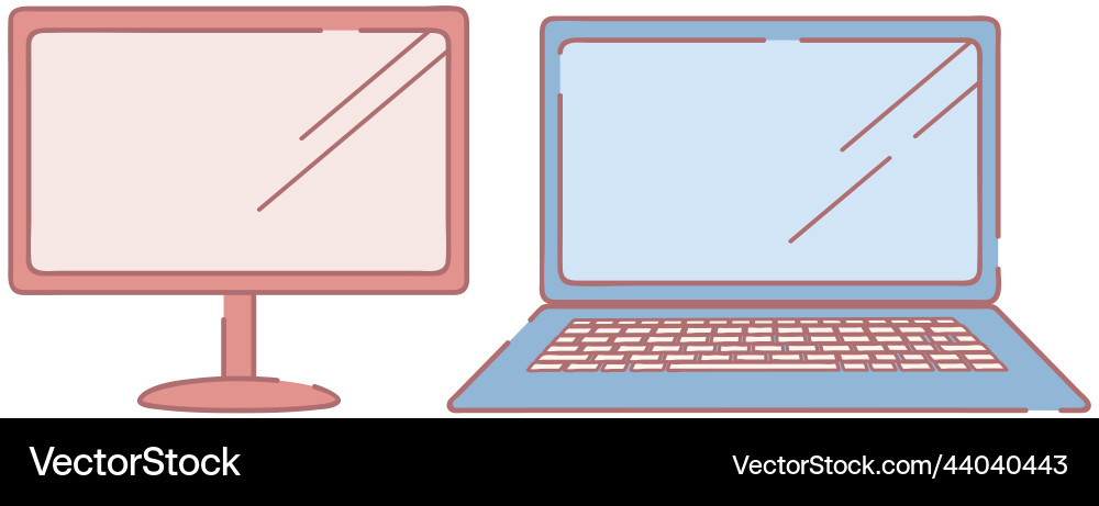 Set of different devices electronics computer Set of different devices electronics computer vector image