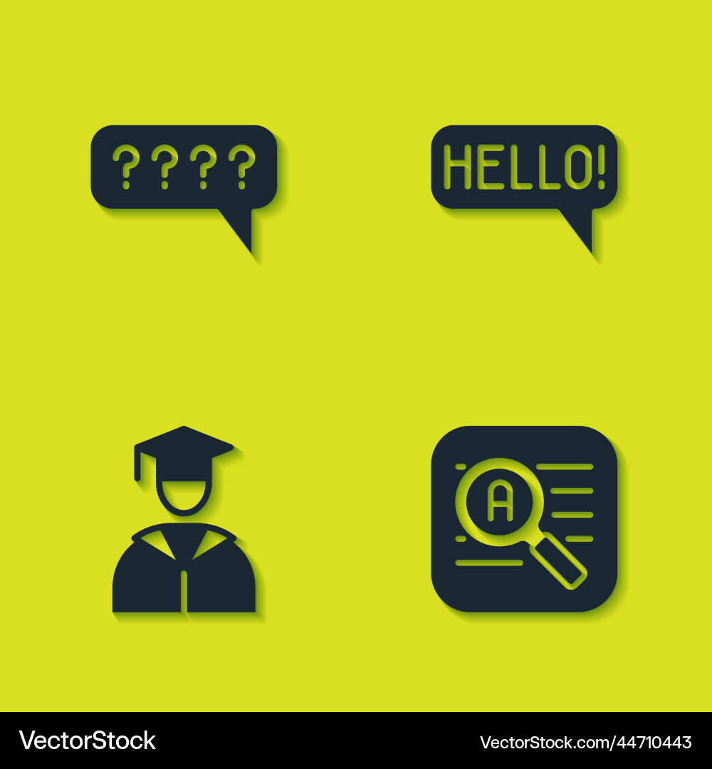 Set speech bubbles with question translator Vector Image