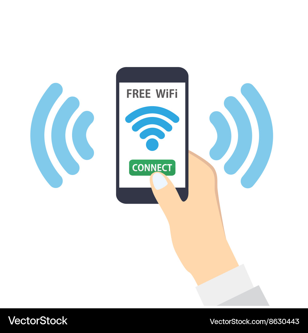 Smartphone Free Wi-Fi Connection Vector Image