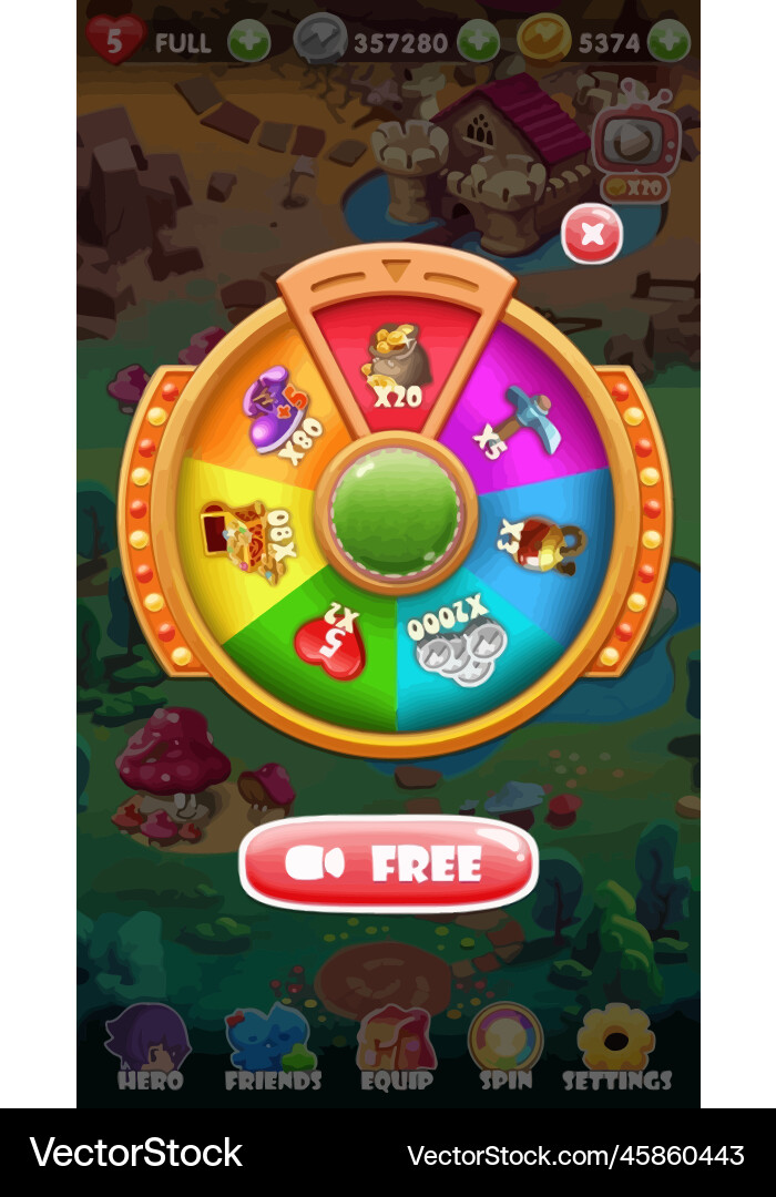 Spiel UI Level Buttons Pop-up Icons Vektorbild