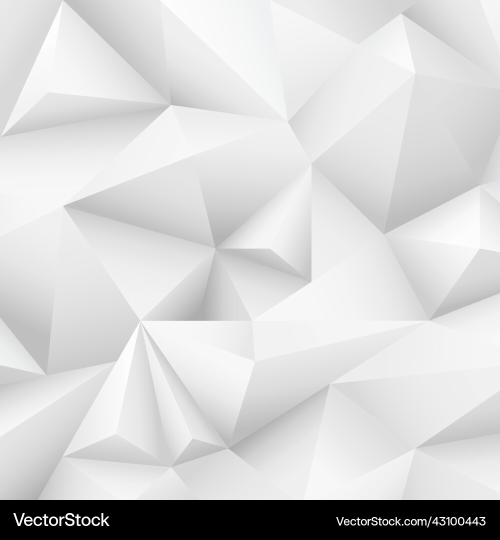 White polygonal 3d background triangular White polygonal 3d background triangular Vector Image