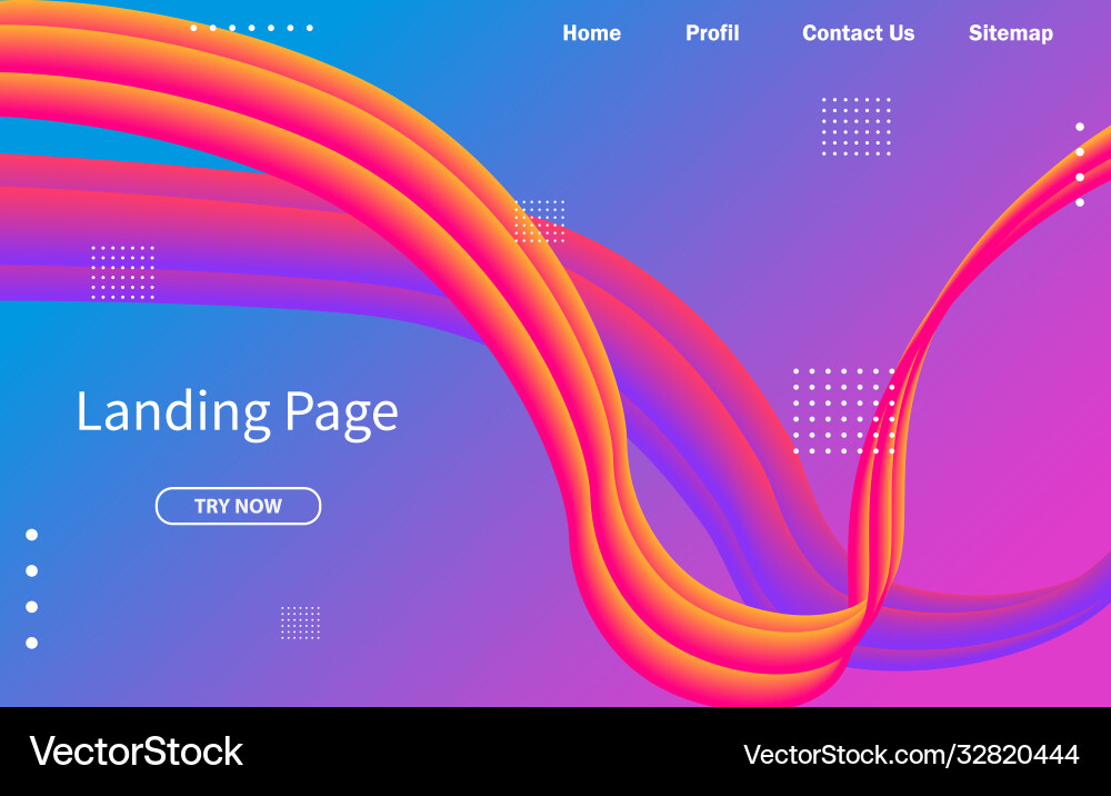 Abstract liquid landing page or web template Abstract liquid landing page or web template vector image