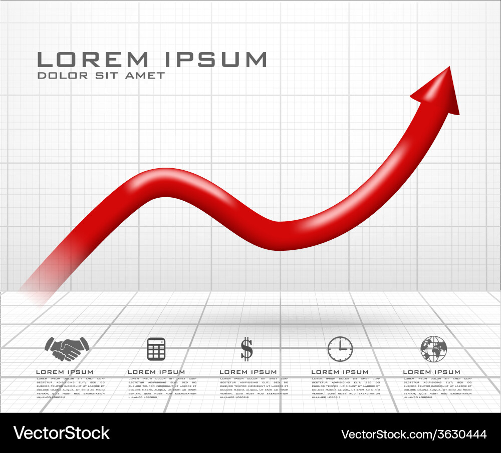 Arrow up dimensional graph vector image