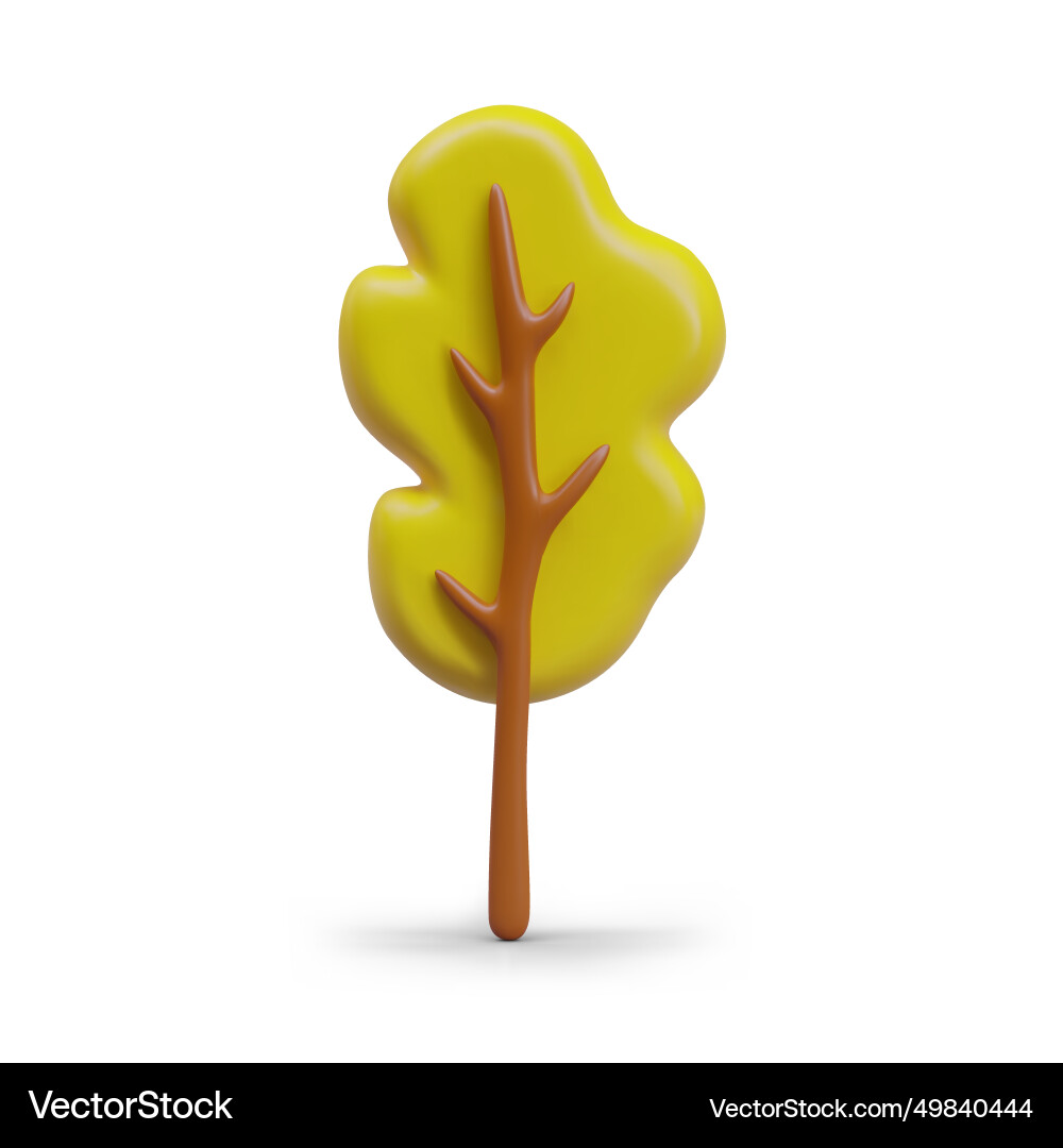 Autumn tree front view 3d object Autumn tree front view 3d object vector image