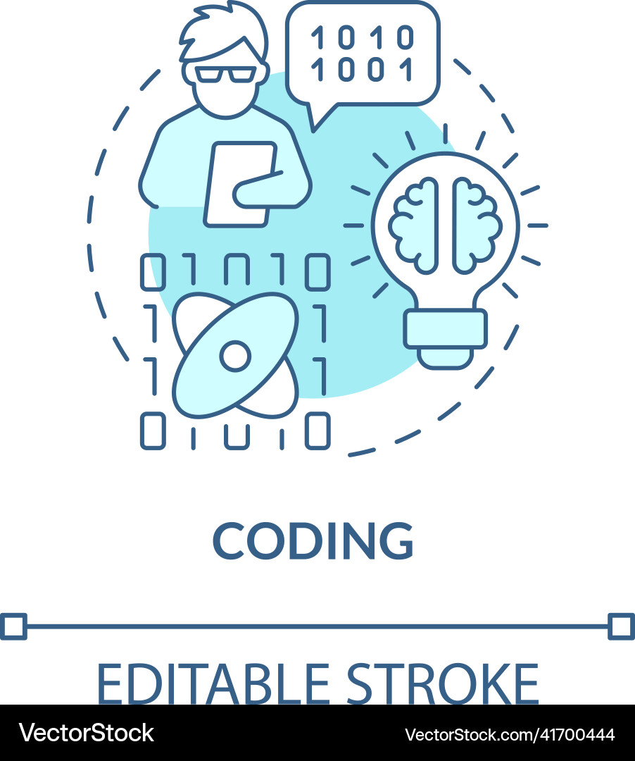Coding turquoise concept icon Coding turquoise concept icon vector image
