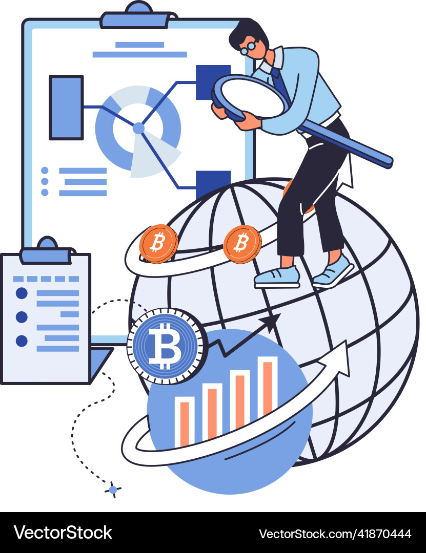 Cryptocurrency miner or trader stock exchange Cryptocurrency miner or trader stock exchange vector image