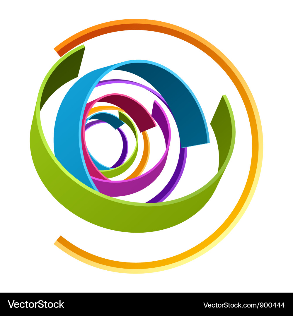 Dynamic 3D Circle Rings Vector Image