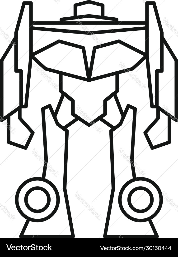 Fear robot transformer icon outline style Fear robot transformer icon outline style vector image