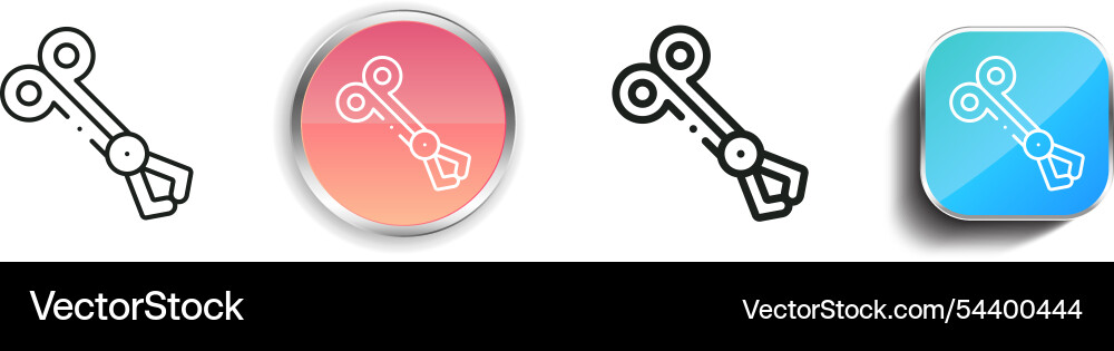 Forceps icon thin linear regular and button style Forceps icon thin linear regular and button style vector image