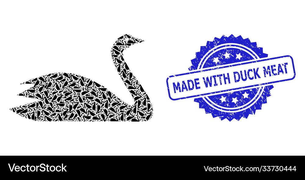Grunge made with duck meat watermark and recursion Grunge made with duck meat watermark and recursion Vector Image