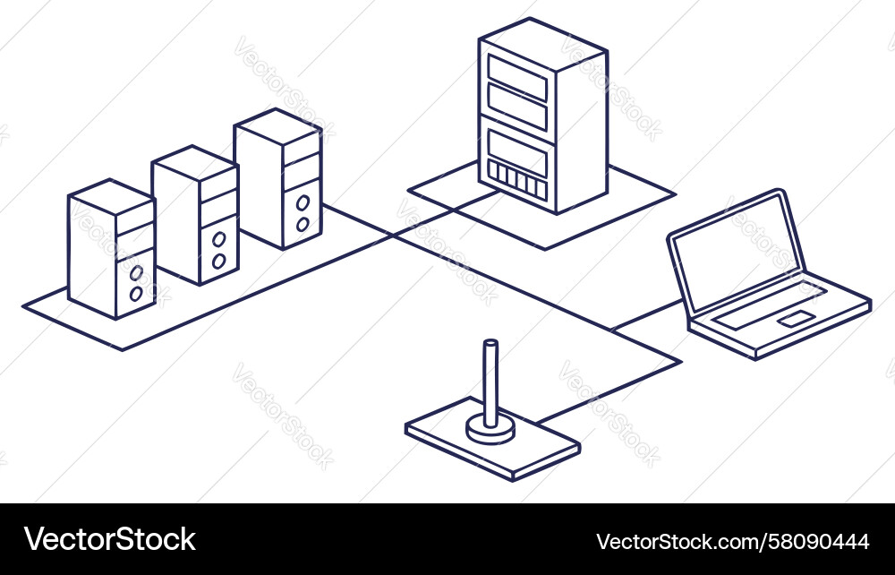 Home Network with Wireless Router Vector Image