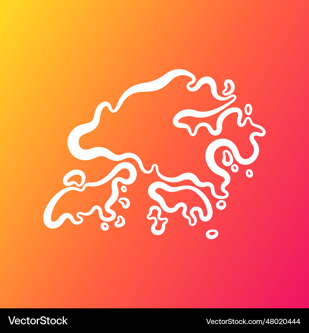 Hong kong - outline map on gradient background vector image