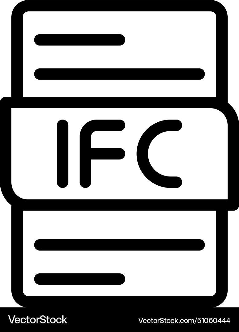 Ifc file type icons document format design Ifc file type icons document format design Vector Image