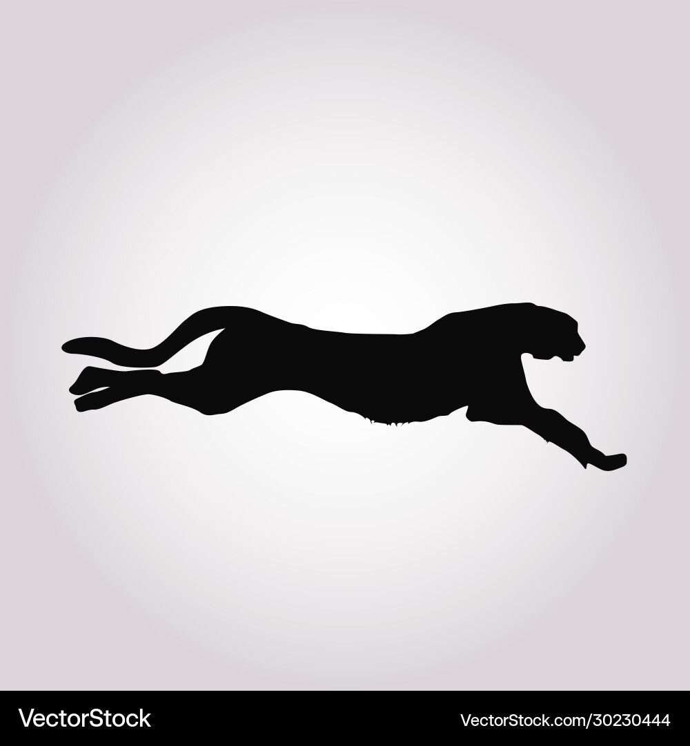 Laufende Leopardensilhouette auf grauem Hintergrund Laufende Leopardensilhouette auf grauem Hintergrund vektorbild