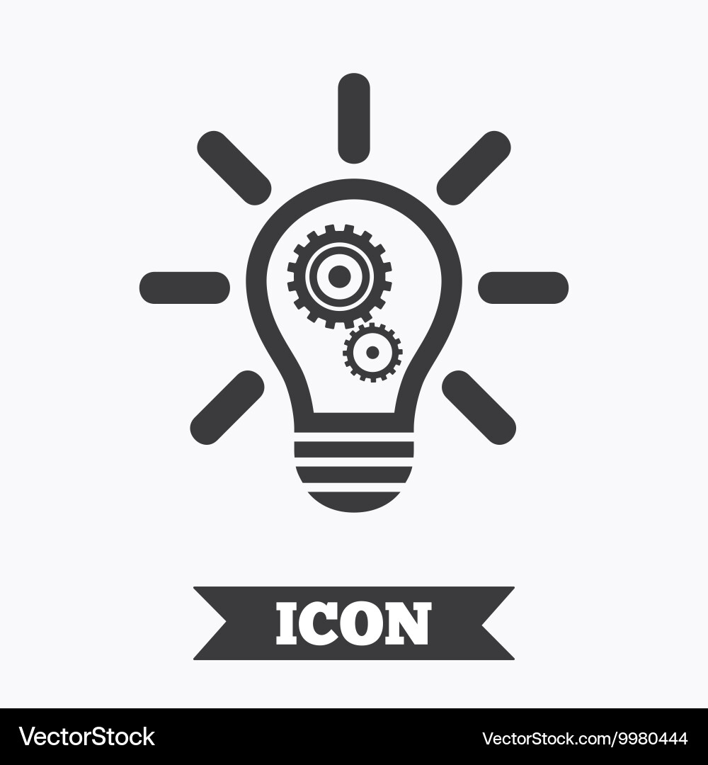 Lightbulb with Gears Icon vector image