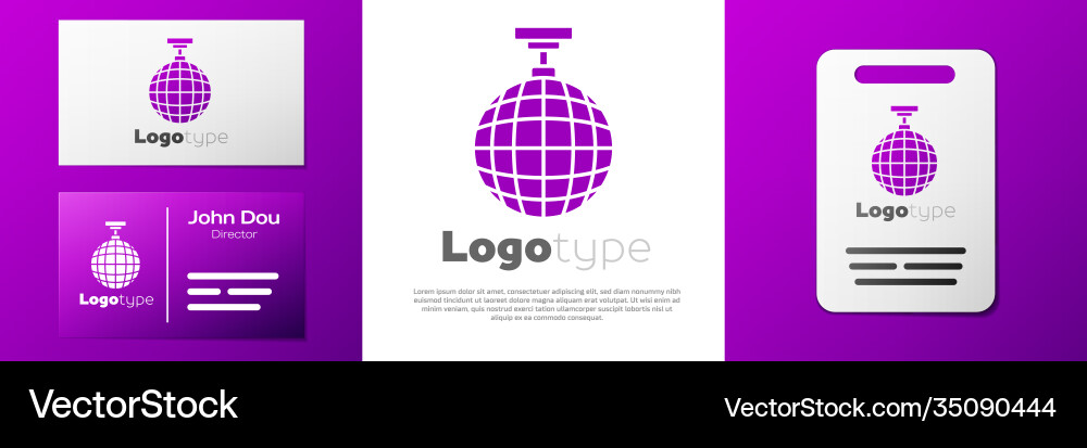 Logotype Disco Ball Ikone isoliert auf weiß Logotype Disco Ball Ikone isoliert auf weiß vektorbild