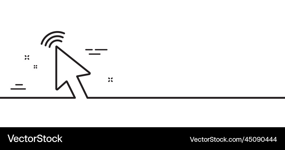 Mouse cursor line icon click action sign Mouse cursor line icon click action sign vector image
