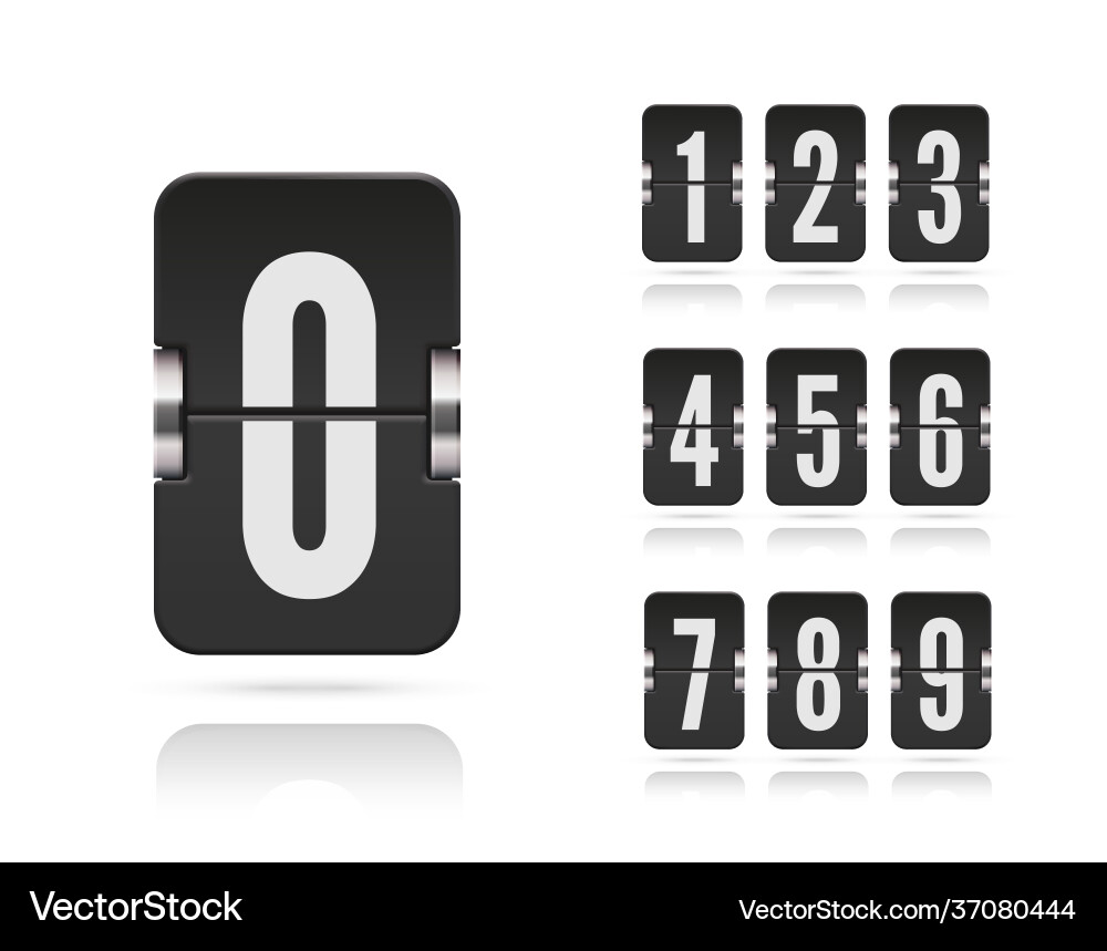Numeric floating flip scoreboard set Numeric floating flip scoreboard set Vector Image