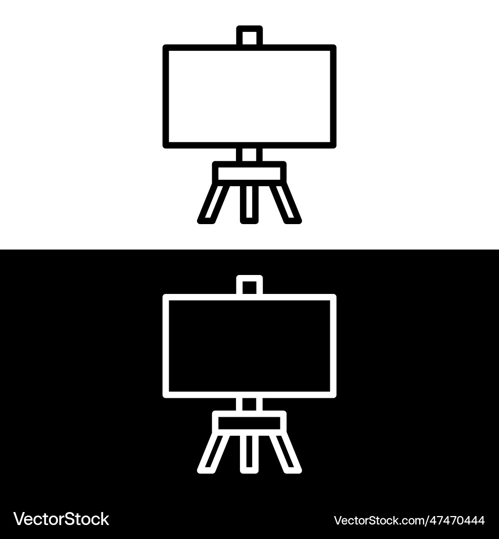Presentation board in linear style icon Presentation board in linear style icon Vector Image