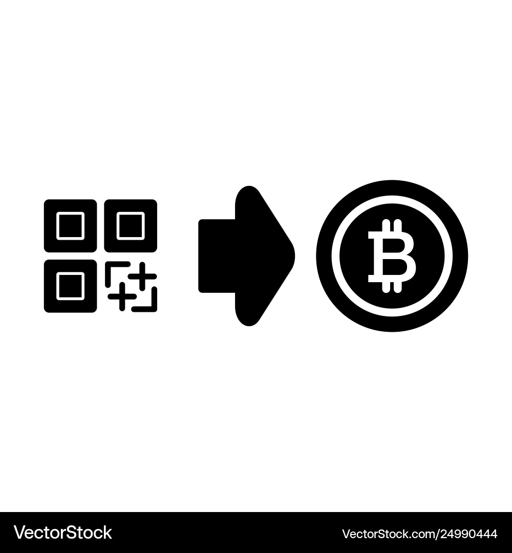 Qr code bitcoin solid icon Qr code bitcoin solid icon vector image