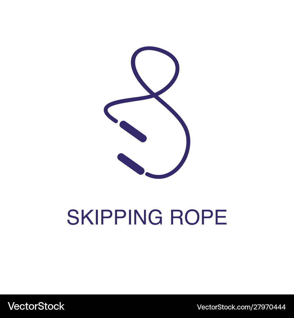 Skipping rope element in flat simple style vector image