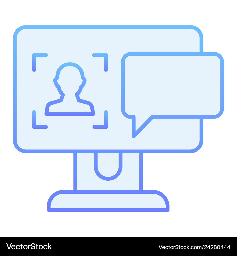 User on computer monitor flat icon authorization vector image