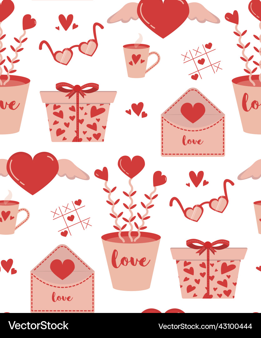 Valentines day seamless pattern background Valentines day seamless pattern background vector image