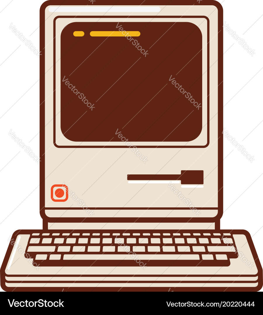 Vintage Computer - Retro Tech vector image
