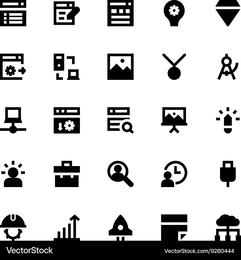 Web design and development icons 4 vector image
