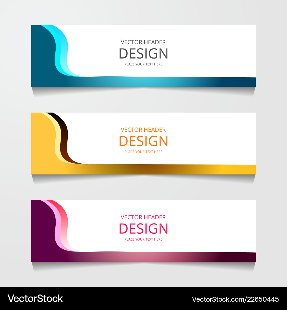Abstract design banner web template with three Vector Image