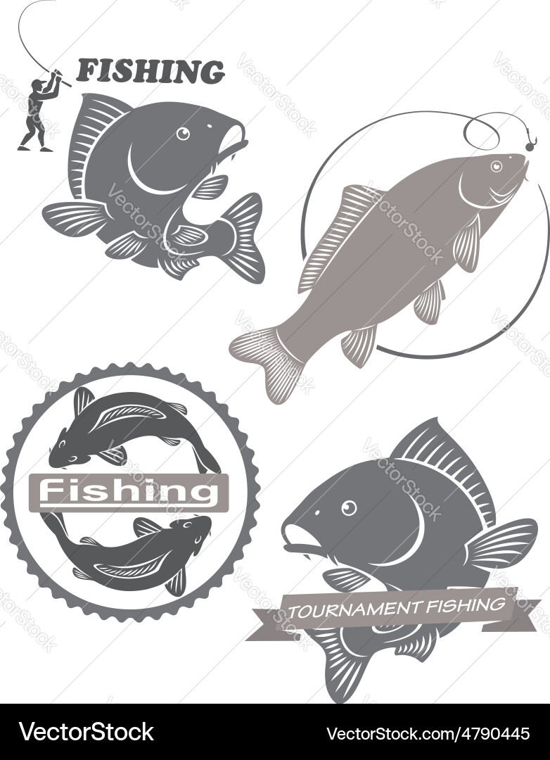 Carp Fish Silhouette Vector Image