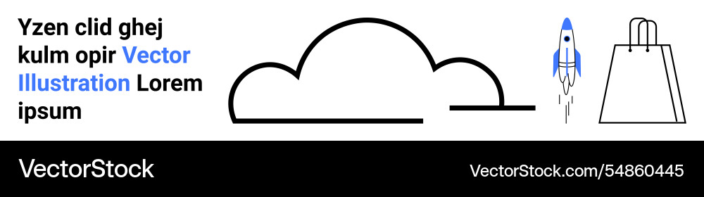 Cloud computing concept with rocket launch Cloud computing concept with rocket launch vector image