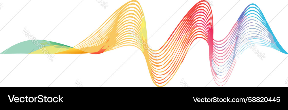Dynamic Wavy Flow Abstract Lines Vector Image