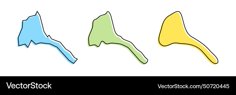 Eritrea country map in three levels Eritrea country map in three levels vector image