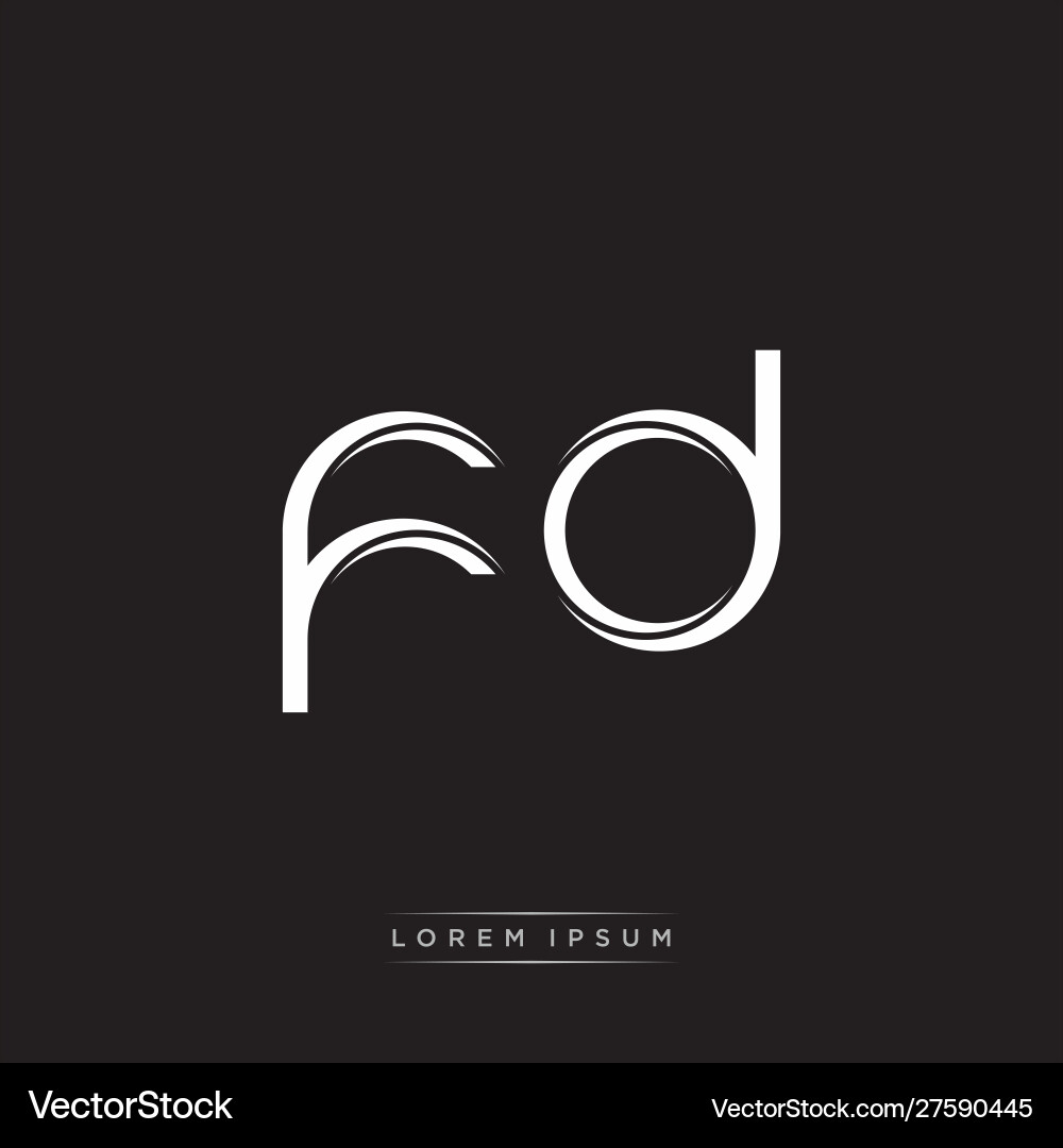 Fd Anfangsbuchstabe geteiltes Kleinbuchstaben-Logo modern Fd Anfangsbuchstabe geteiltes Kleinbuchstaben-Logo modern vektorbild