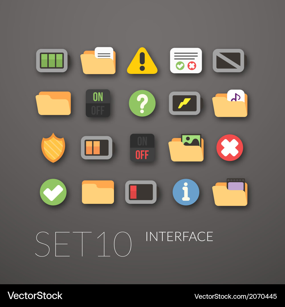 Flat icons set 10 Vector Image