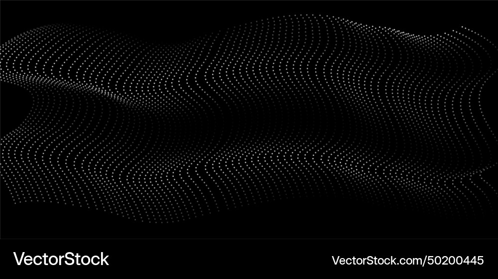 Flowing dot particles wave 3d curve pattern blue Vector Image
