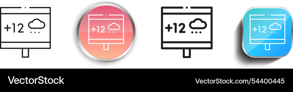 Forecast icon thin linear regular and button Forecast icon thin linear regular and button vector image