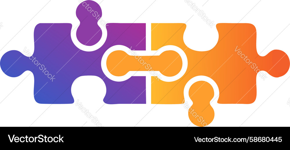 Interlocking puzzle pieces problem solving icon Vector Image