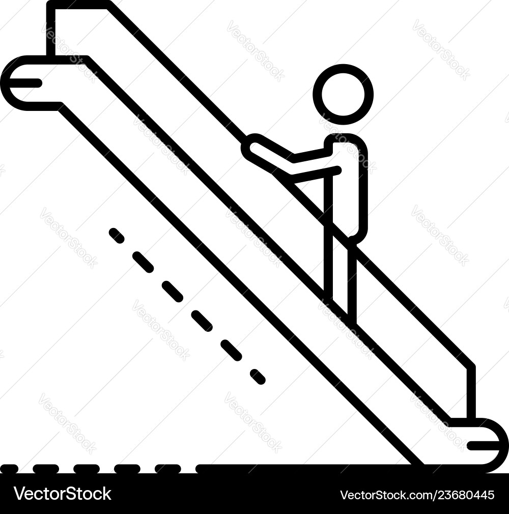 Man up escalator icon outline style Vector Image