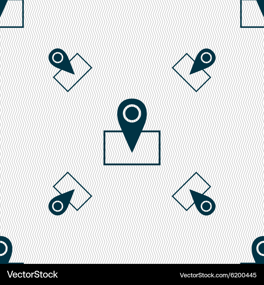 Map pointer icon sign seamless pattern vector image