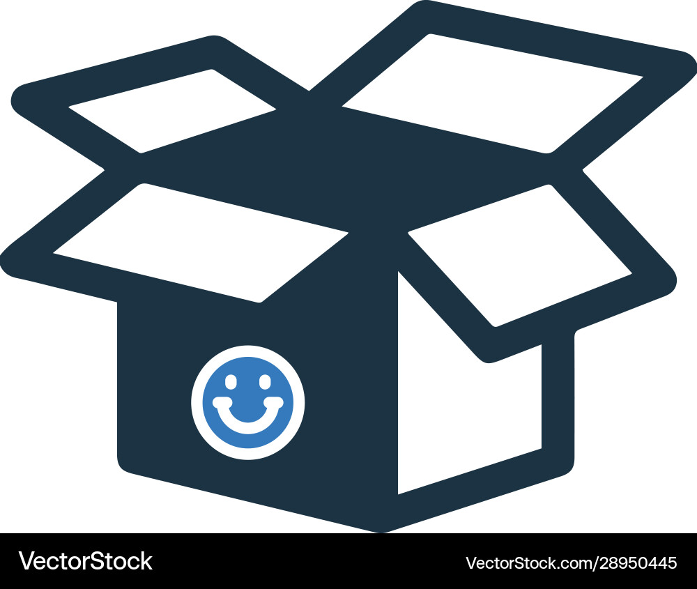 Open box icon empty packet Vector Image