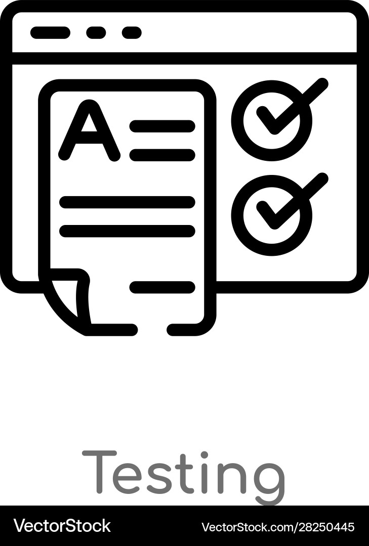 Outline testing icon isolated black simple line vector image