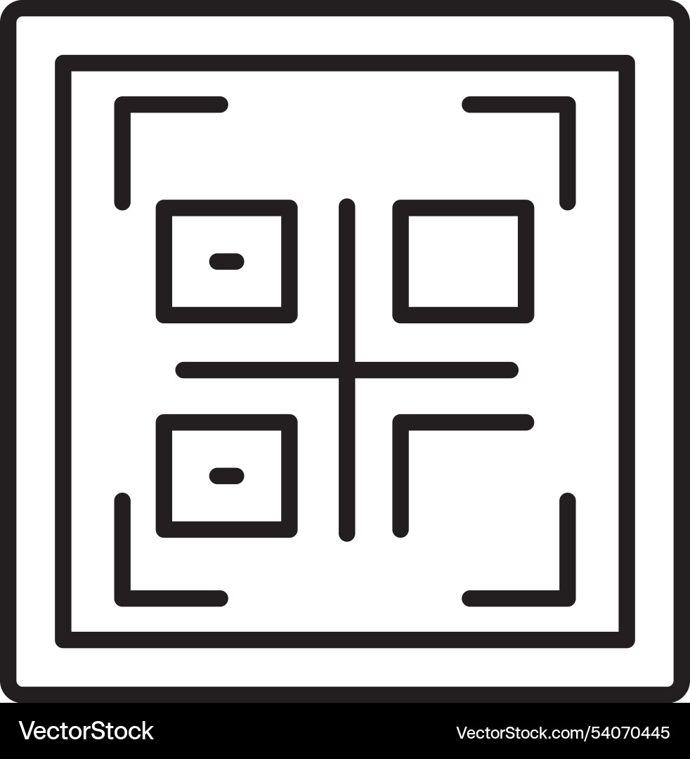 Qr code line icon design vector image