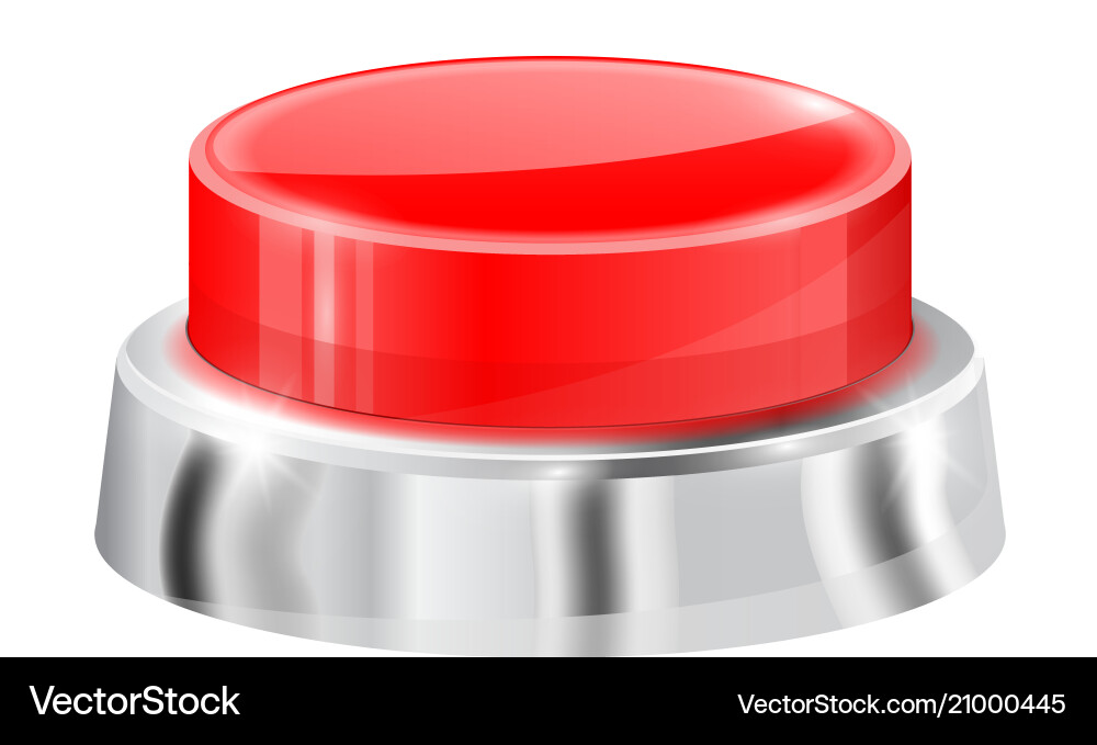 Red push button 3d design element vector image