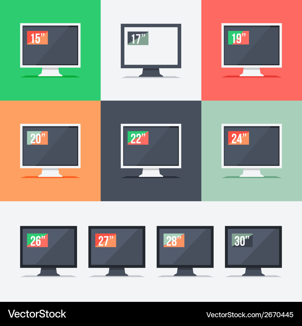 Responsive web design on different monitors Vector Image