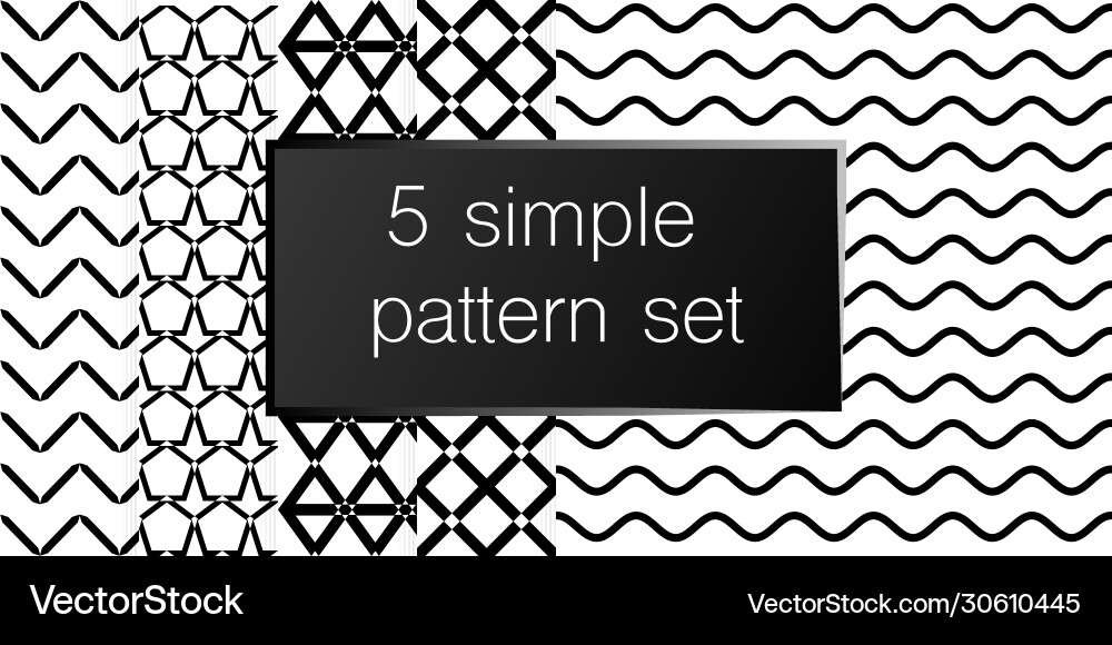 Set 5 simple ornament patterns use for ceramic Set 5 simple ornament patterns use for ceramic Vector Image