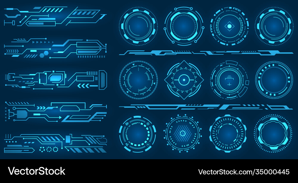 Set element for futuristic design interactive Set element for futuristic design interactive vector image