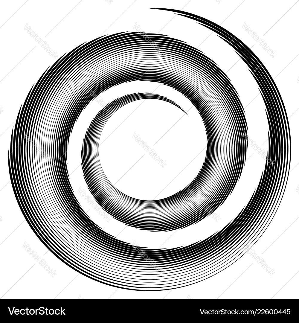 Spiral vortex shape element inward Spiral vortex shape element inward vector image